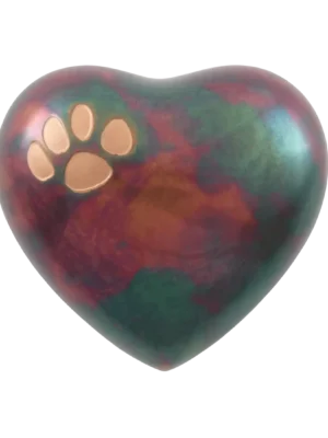 Classic Paws Raku Heart Shaped Pet Urn