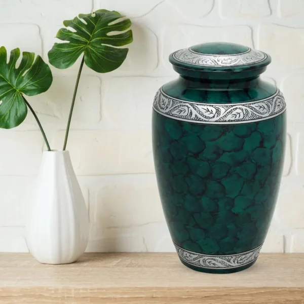 Emerald Tranquility – Green Cremation Urn